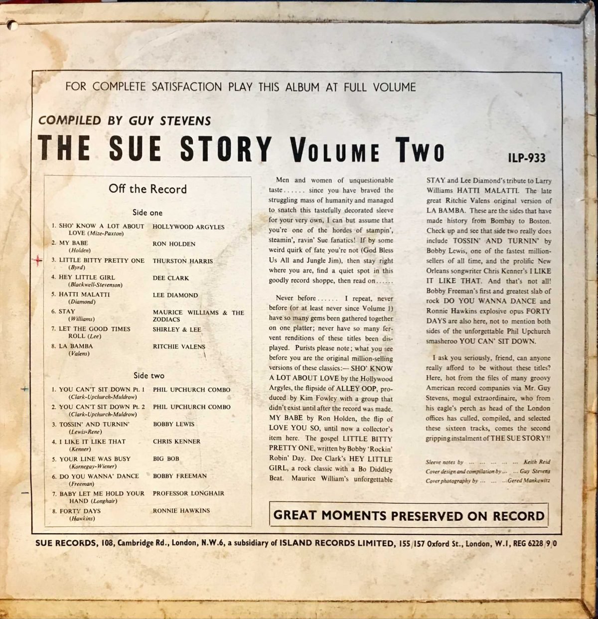 The Sue Story Volume Two LP Plak - Görsel 2