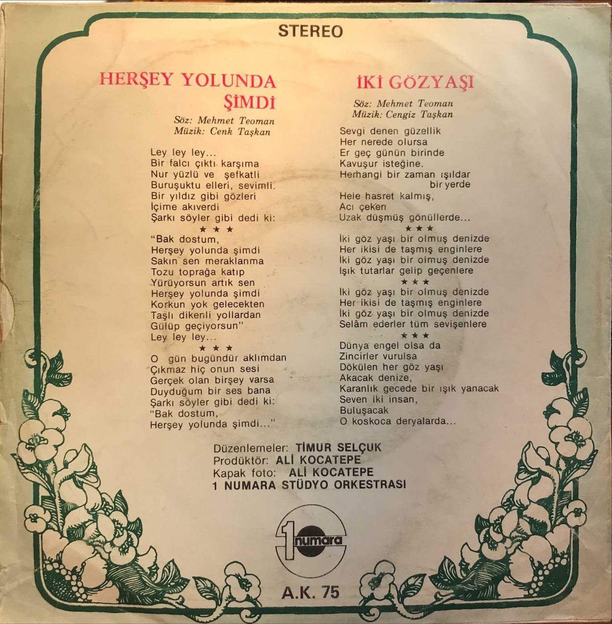 Nükhet Duru ‎– Herşey Yolunda Şimdi / İki Gözyaşı 45lik Plak - Görsel 2