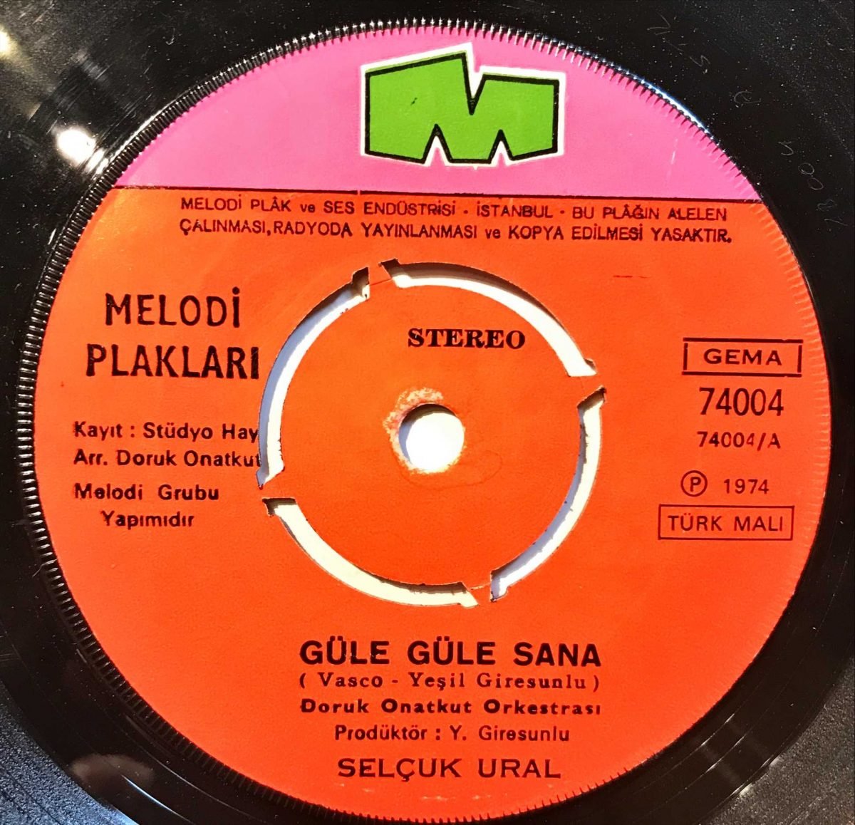 Selçuk Ural ‎– Güle Güle Sana / Mahkum 45lik Plak - Görsel 3
