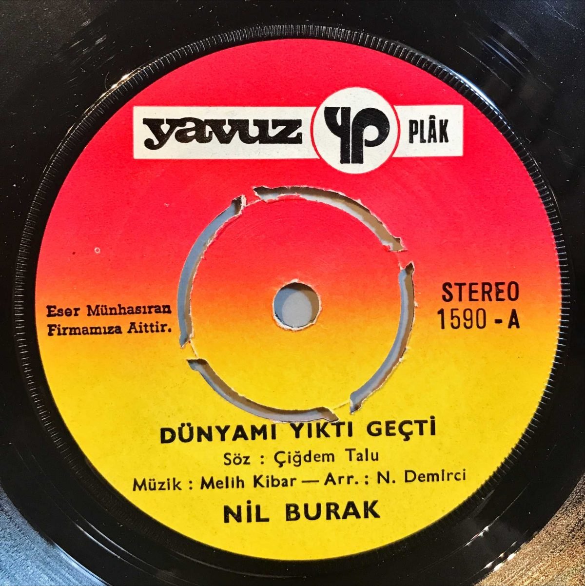 Nil Burak ‎– Dünyamı Yıktı Geçti / Kırk Yılda Bir 45lik Plak - Görsel 3