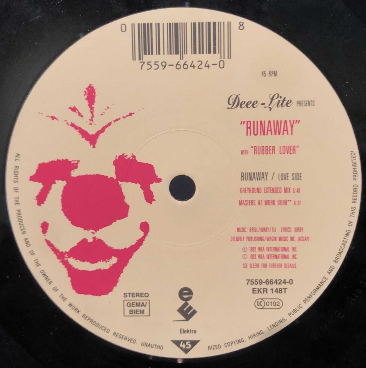 Deee-Lite ‎– Runaway / Rubber Lover 12'' Maxi Single - Görsel 2