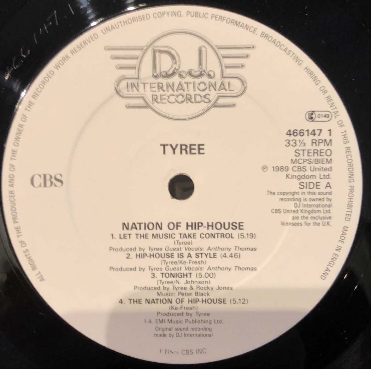 Tyree ‎– Nation Of Hip House LP Plak - Görsel 2