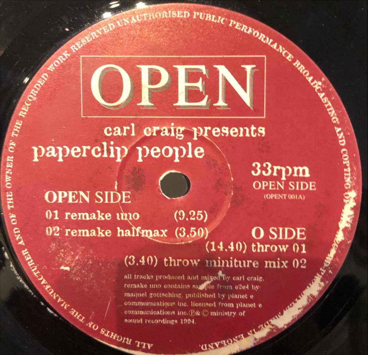 Carl Craig Presents Paperclip People ‎– Throw / Remake (Uno) 12'' Maxi Single - Görsel 2