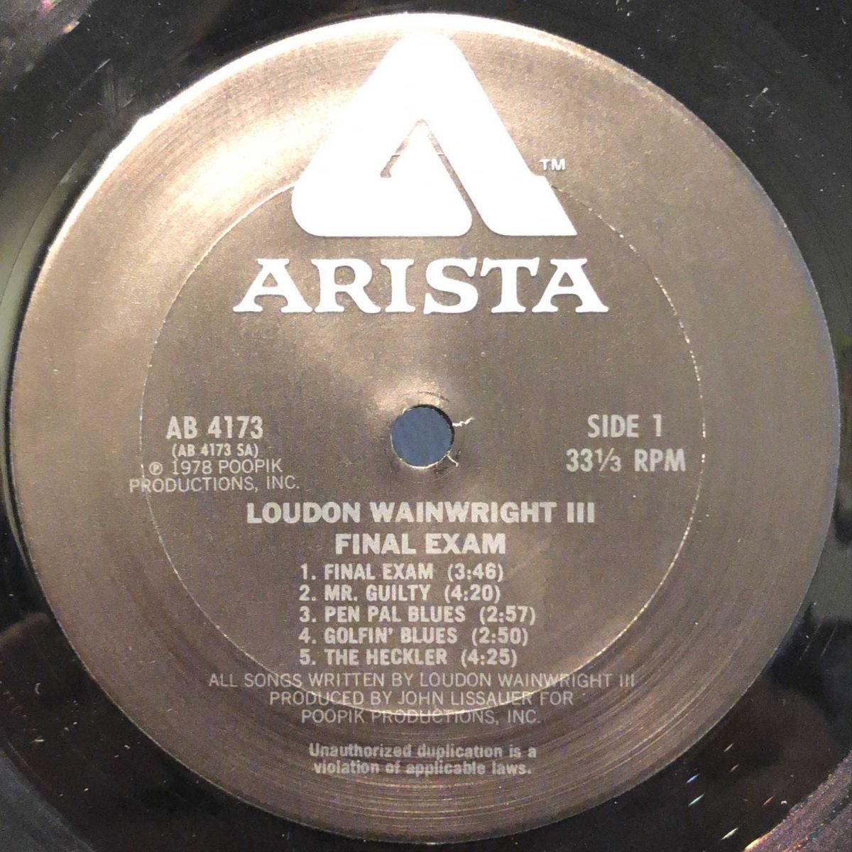 Loudon Wainwright (Ⅲ) ‎– Final Exam LP Plak - Görsel 2