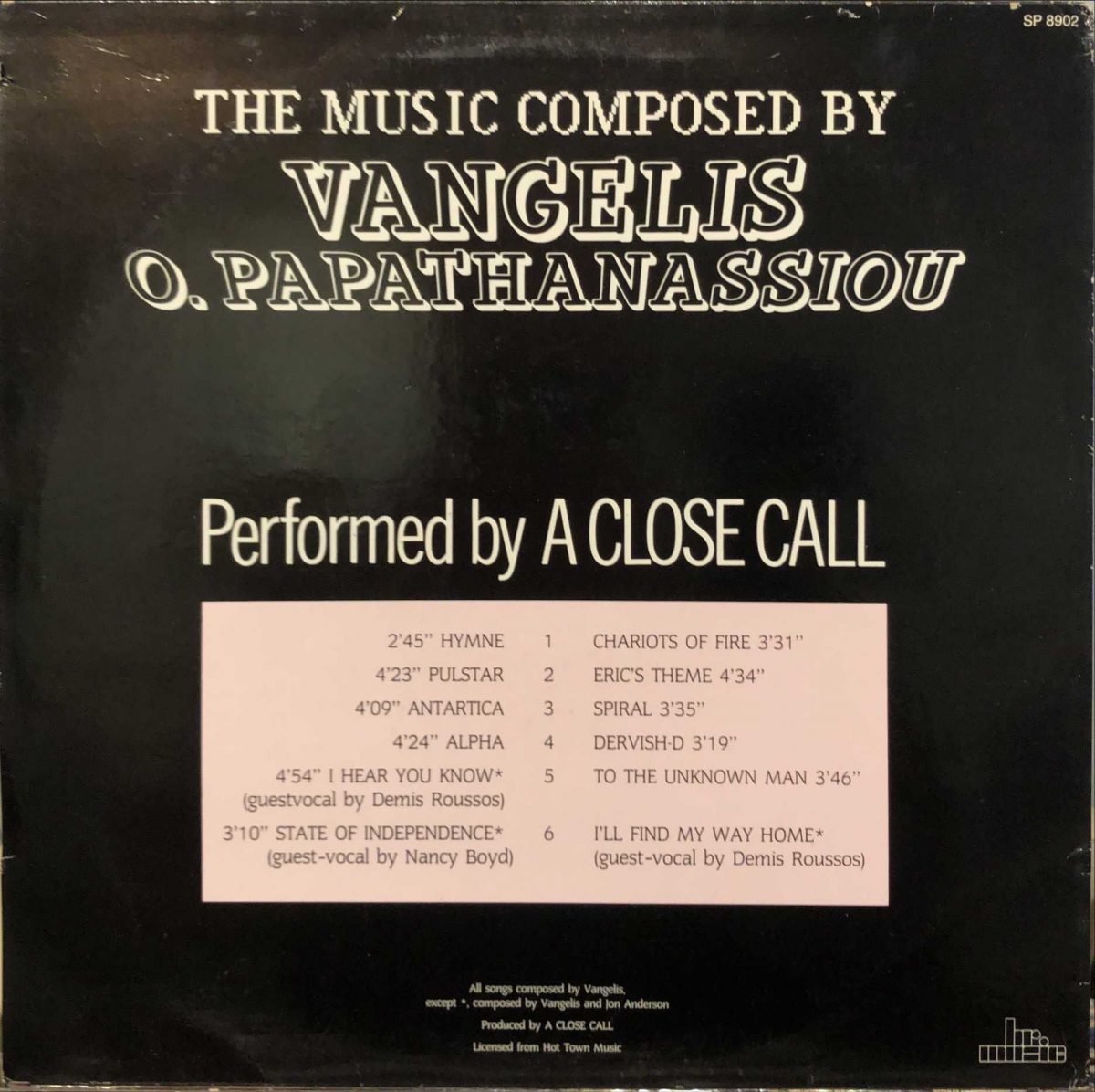 A Close Call ‎– The Music Composed By Vangelis O. Papathanassiou LP Plak - Görsel 3