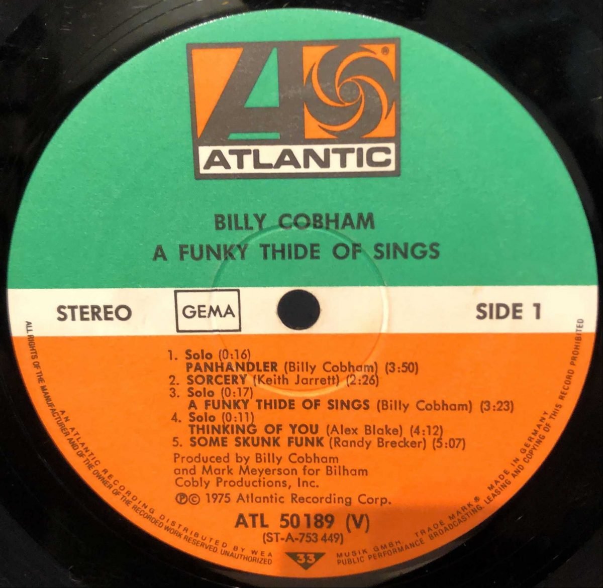 Billy Cobham ‎– A Funky Thide Of Sings LP Plak - Görsel 2