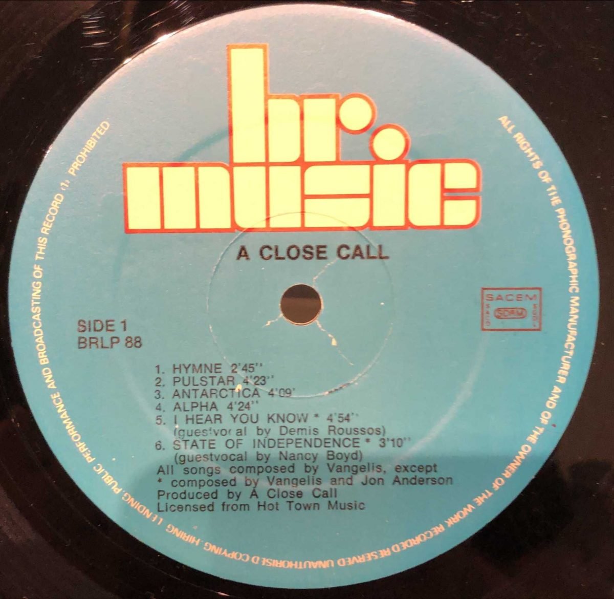 A Close Call ‎– The Music Composed By Vangelis O. Papathanassiou LP Plak - Görsel 2
