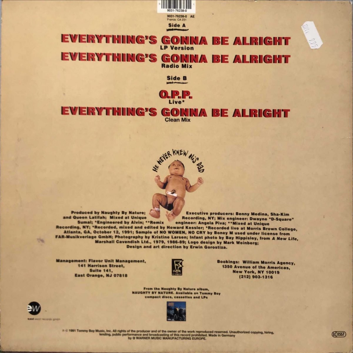 Naughty By Nature ‎– Everything's Gonna Be Alright Maxi Single Plak - Görsel 2