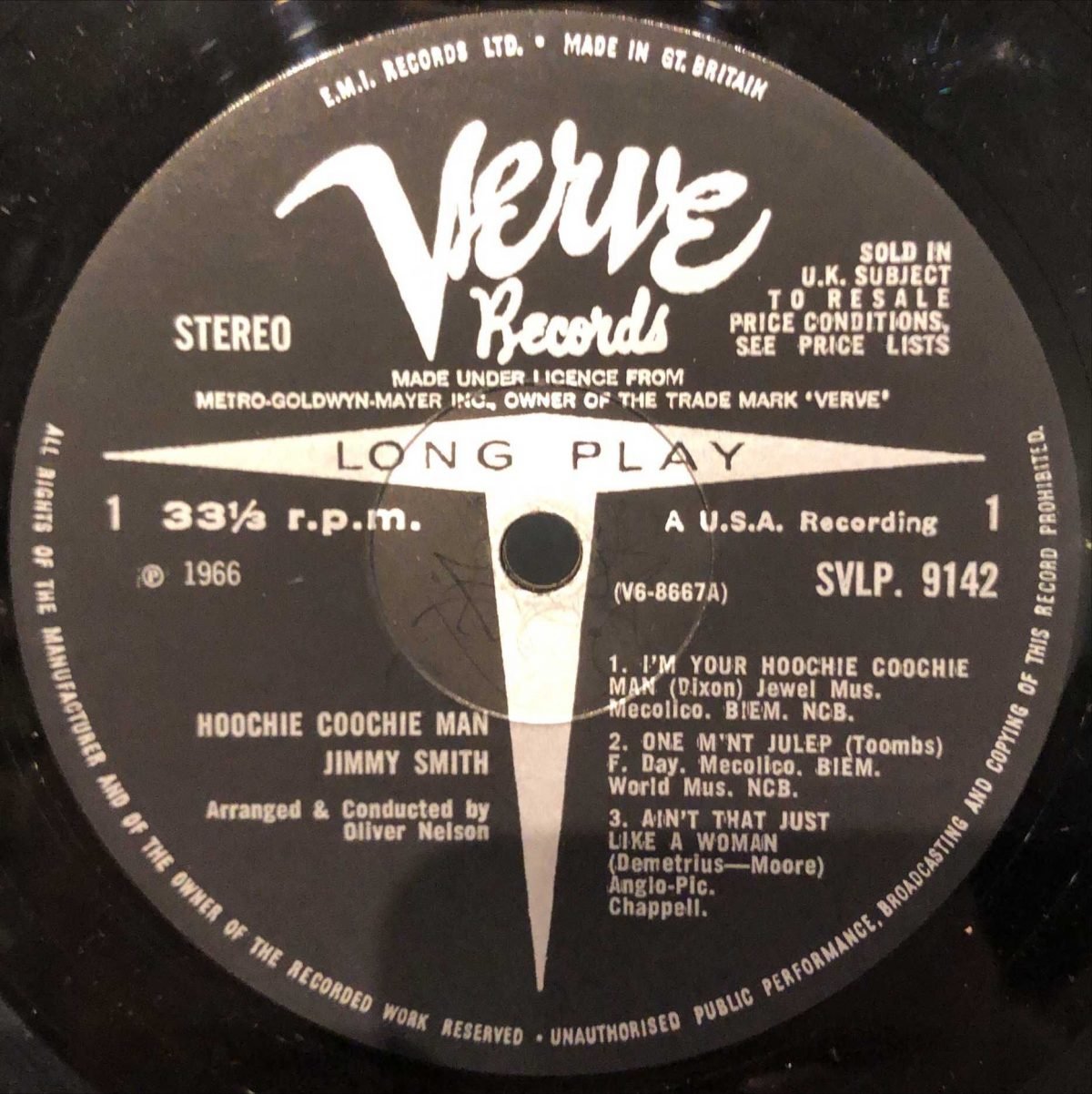 Jimmy Smith Arranged And Conducted By Oliver Nelson ‎– Hoochie Cooche Man LP Plak - Görsel 2