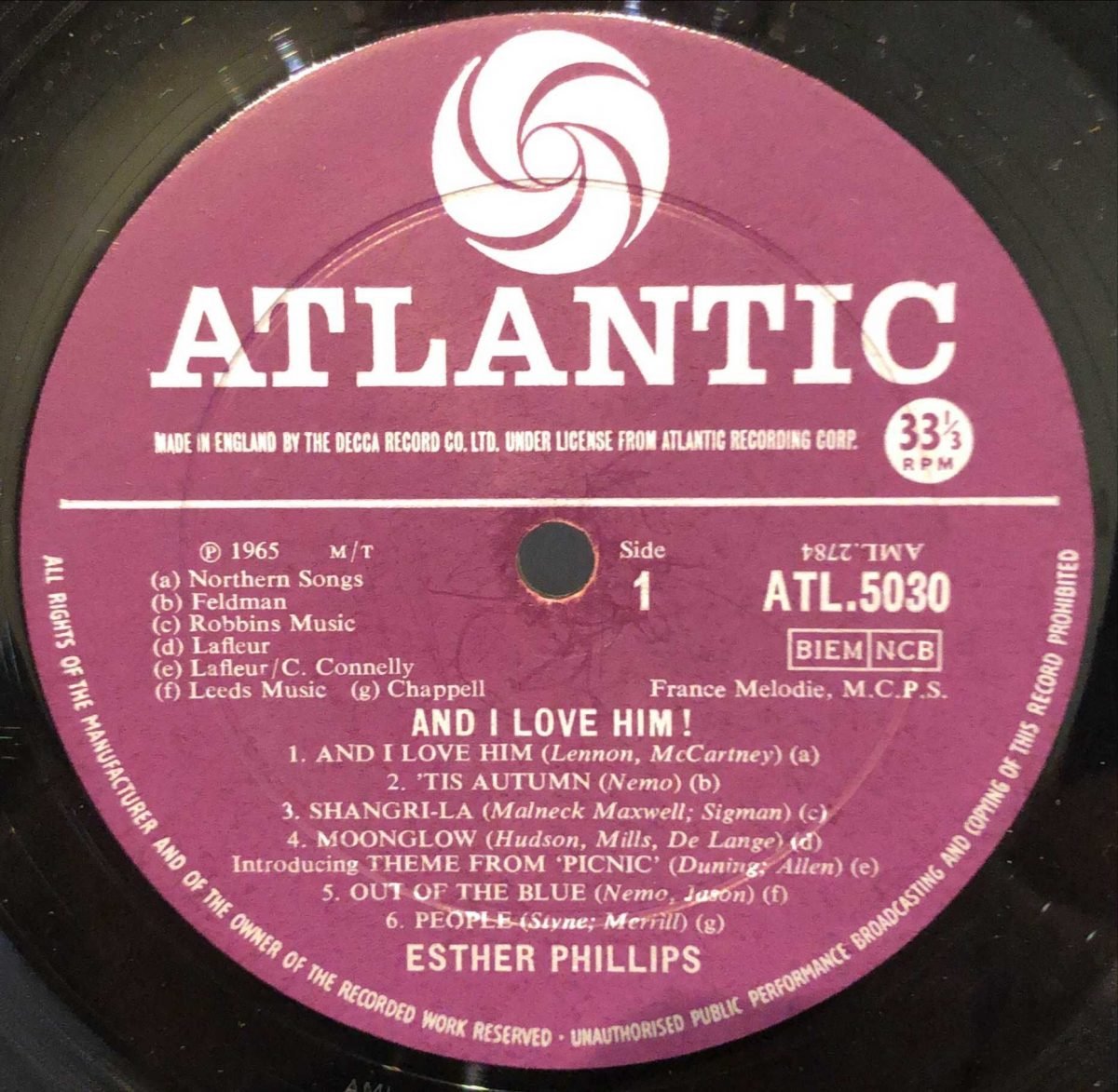 Esther Phillips ‎– And I Love Him LP Plak - Görsel 2