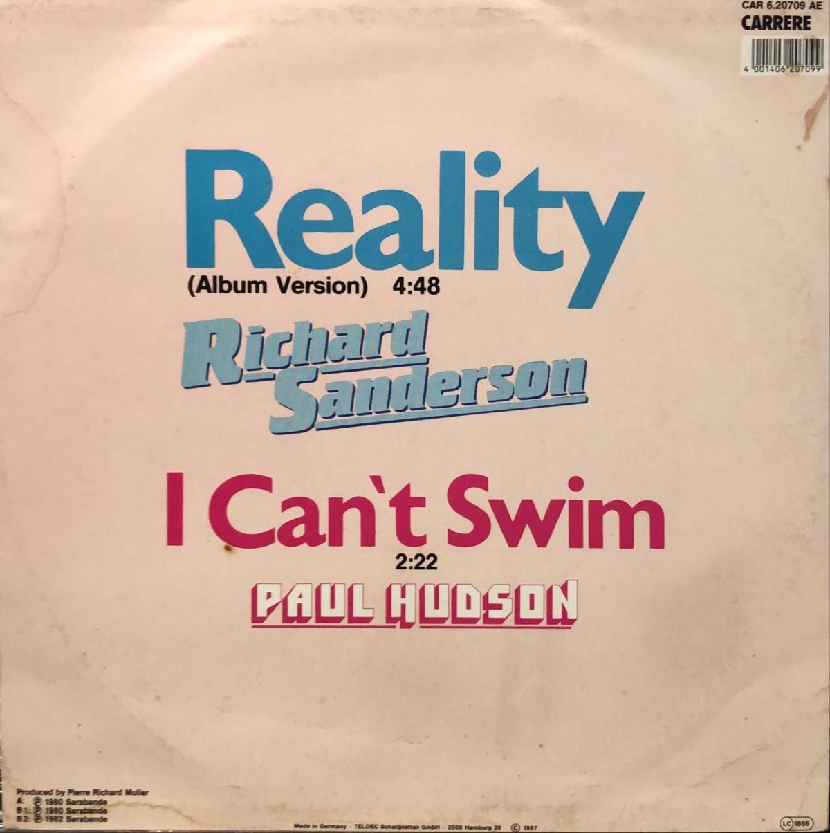 Richard Sanderson ‎– Reality Maxi Single Plak - Görsel 2