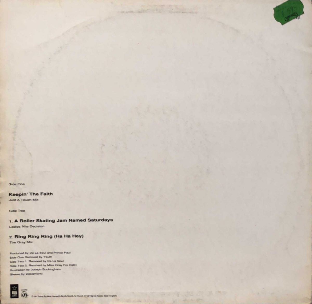 De La Soul ‎– Keepin' The Faith Maxi Single Plak - Görsel 3