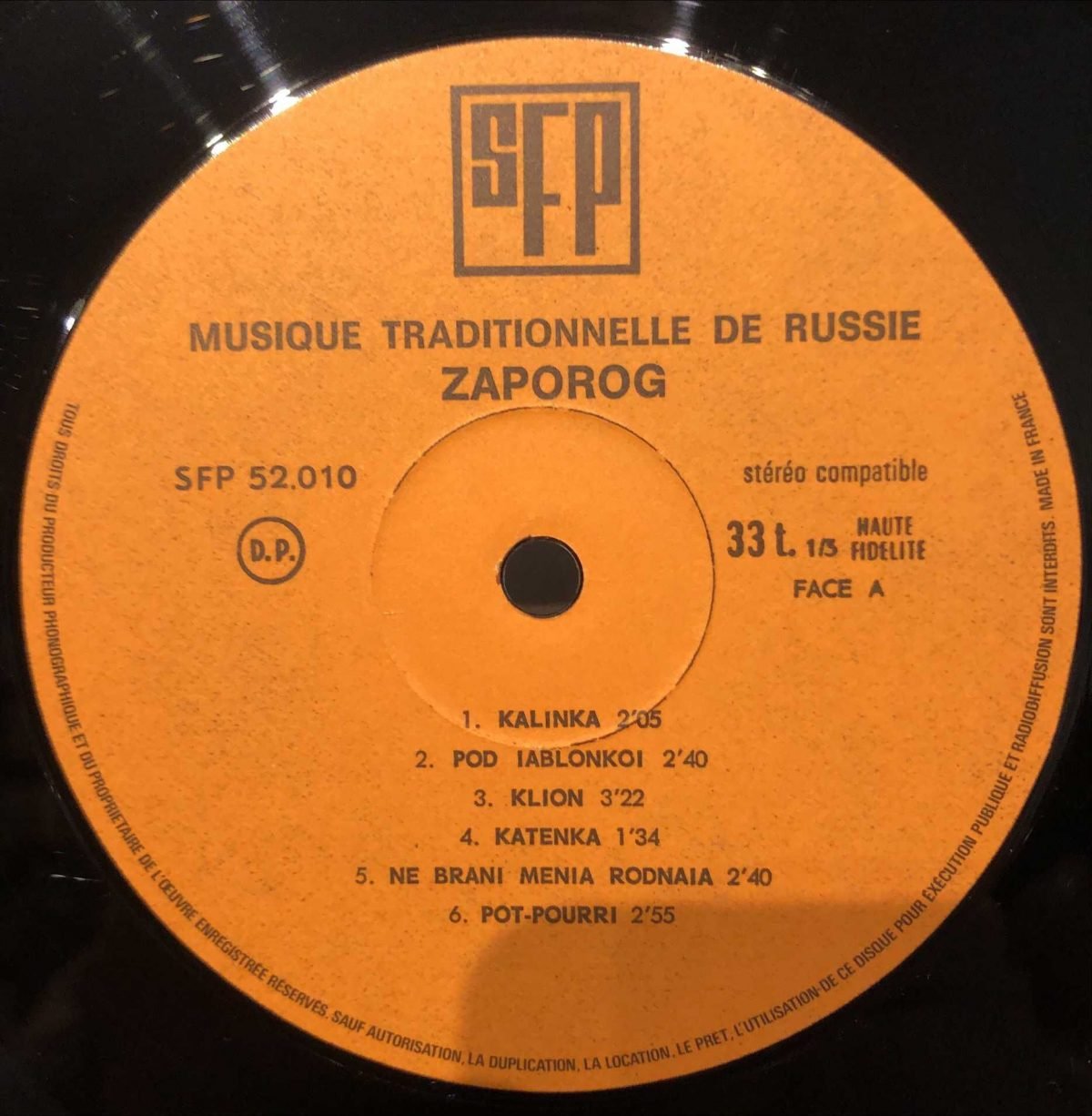 Ensemble De Balalaïkas ZAPOROG ‎– Musique Traditionnelle De Russie LP Plak - Görsel 3