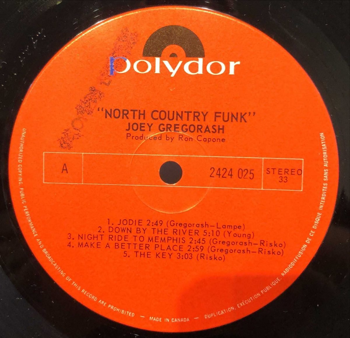 Joey Gregorash ‎– North Country Funk LP Plak - Görsel 3