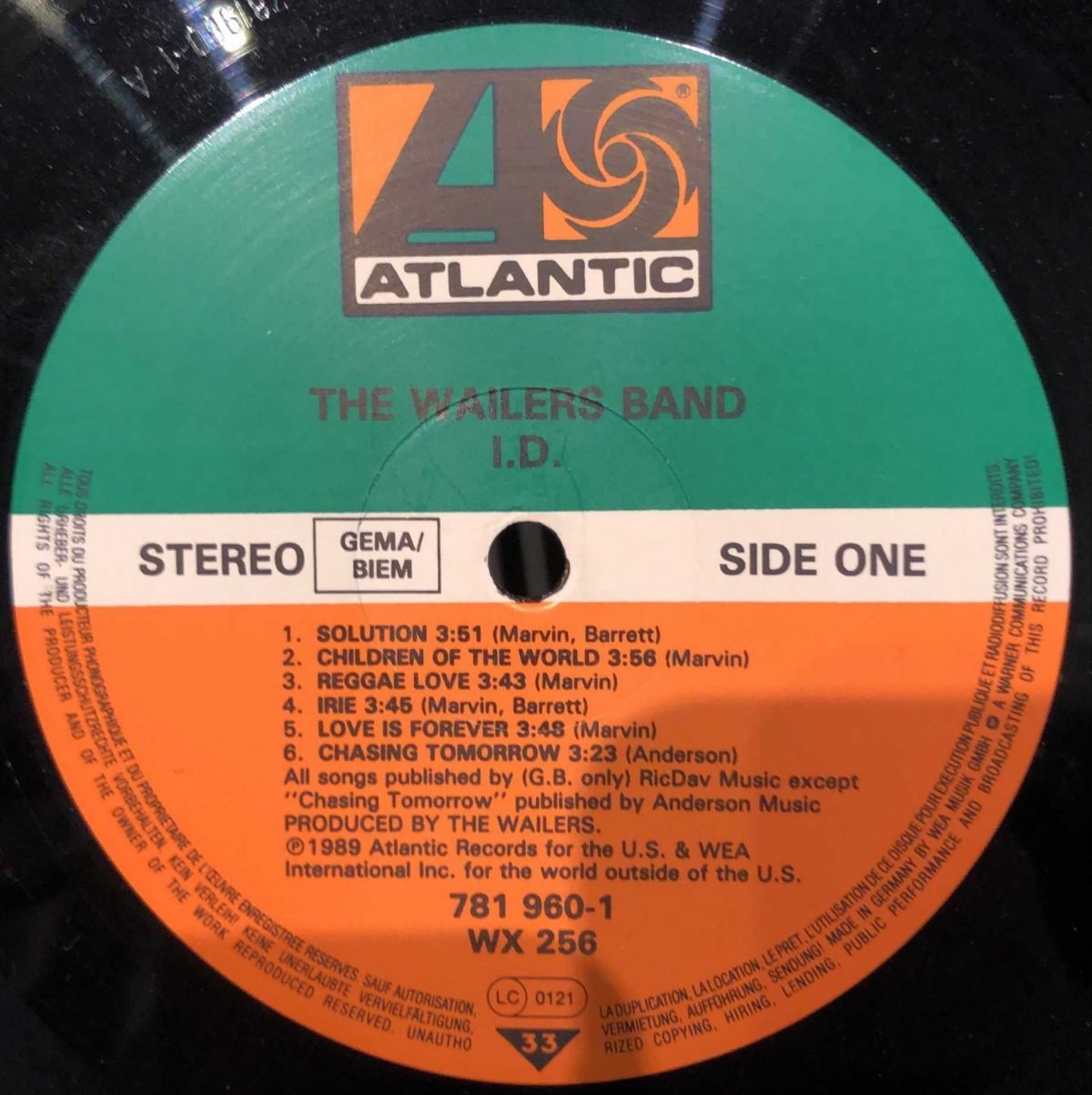 The Wailers Band ‎– I.D.  LP Plak - Görsel 3