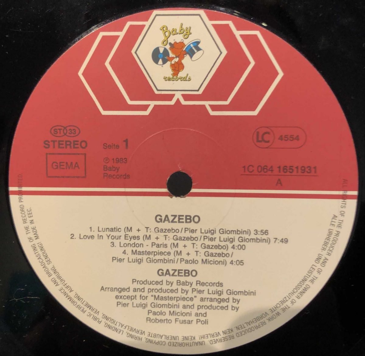 Gazebo ‎– Gazebo LP Plak - Görsel 3