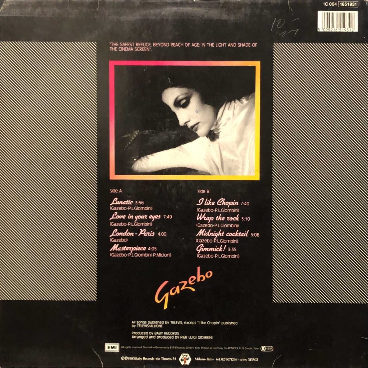 Gazebo ‎– Gazebo LP Plak - Görsel 2