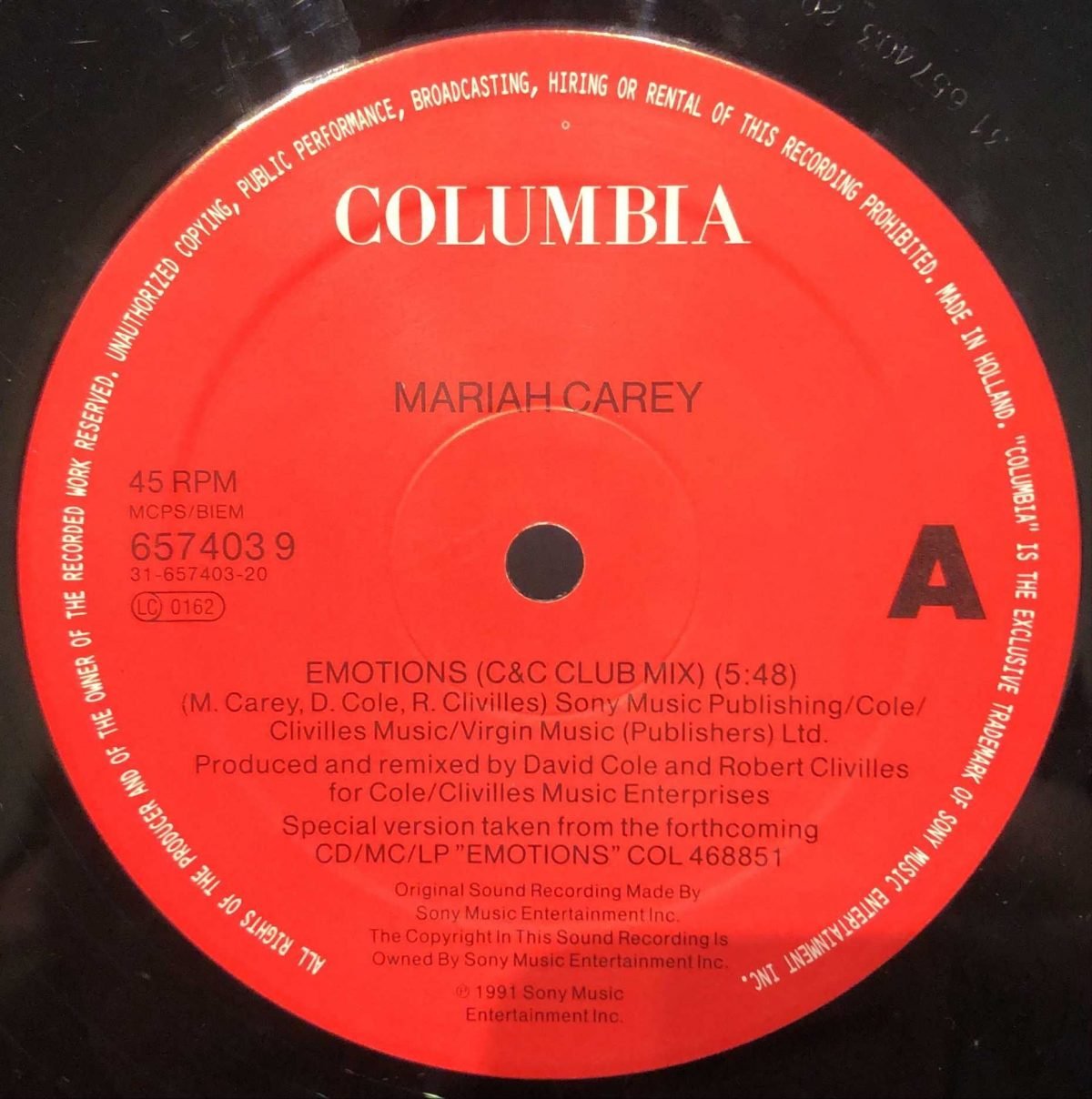 Mariah Carey ‎– Emotions Maxi Single Plak - Görsel 3