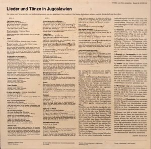 Lieder Und Tänze In Jugoslawien LP Plak - Görsel 2