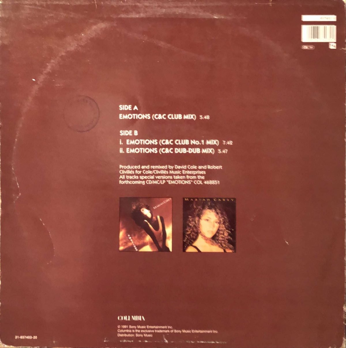 Mariah Carey ‎– Emotions Maxi Single Plak - Görsel 2