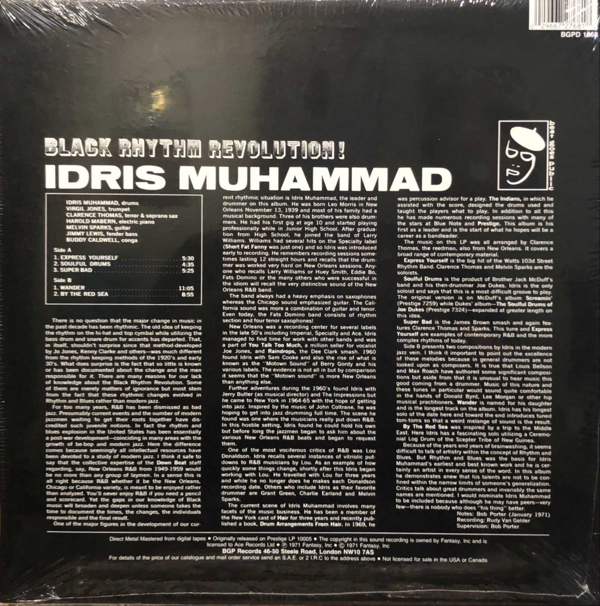 Idris Muhammad ‎– Black Rhythm Revolution! LP Yeni Basım Plak - Görsel 2