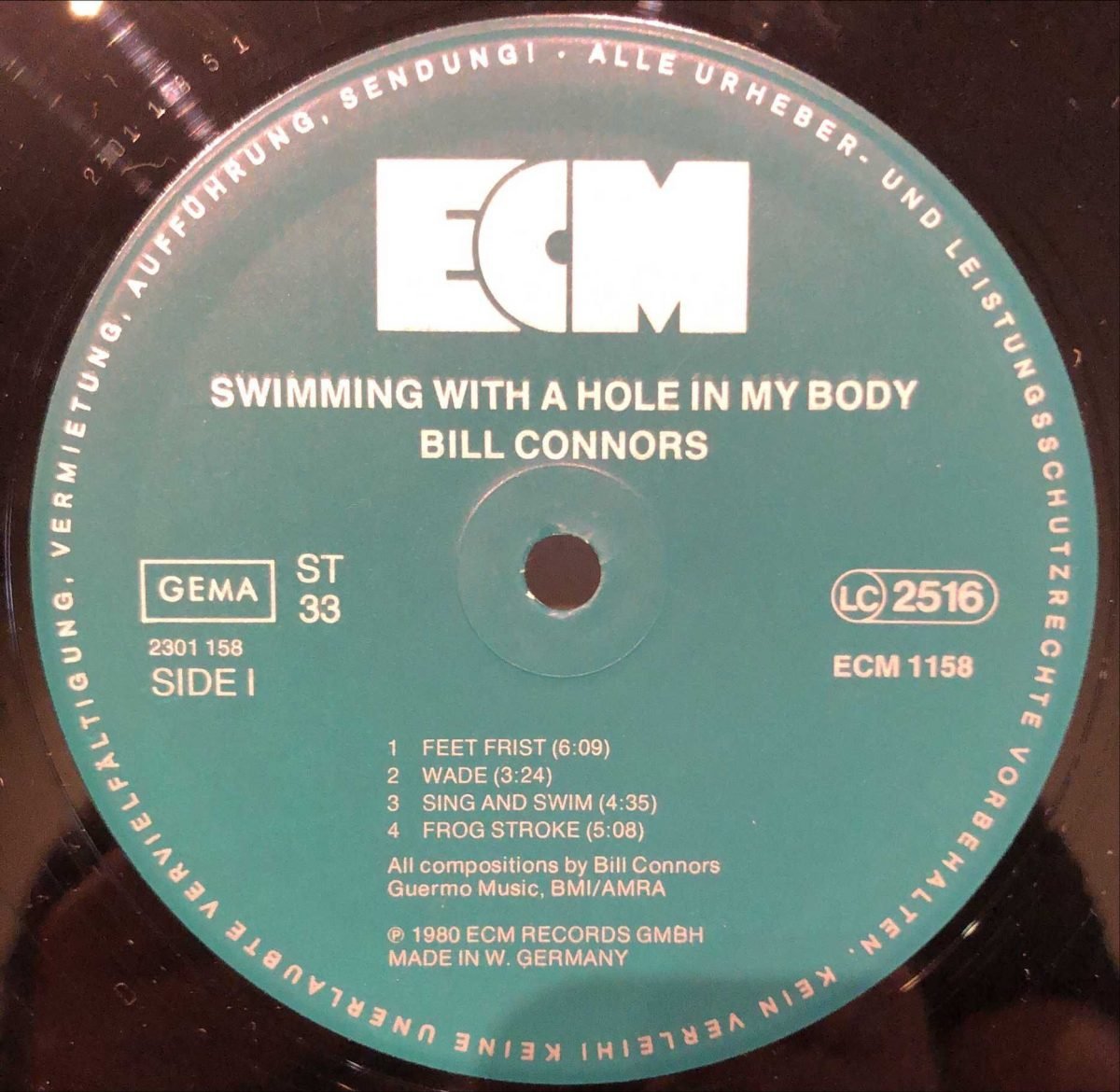 Bill Connors ‎– Swimming With A Hole In My Body LP Plak - Görsel 3