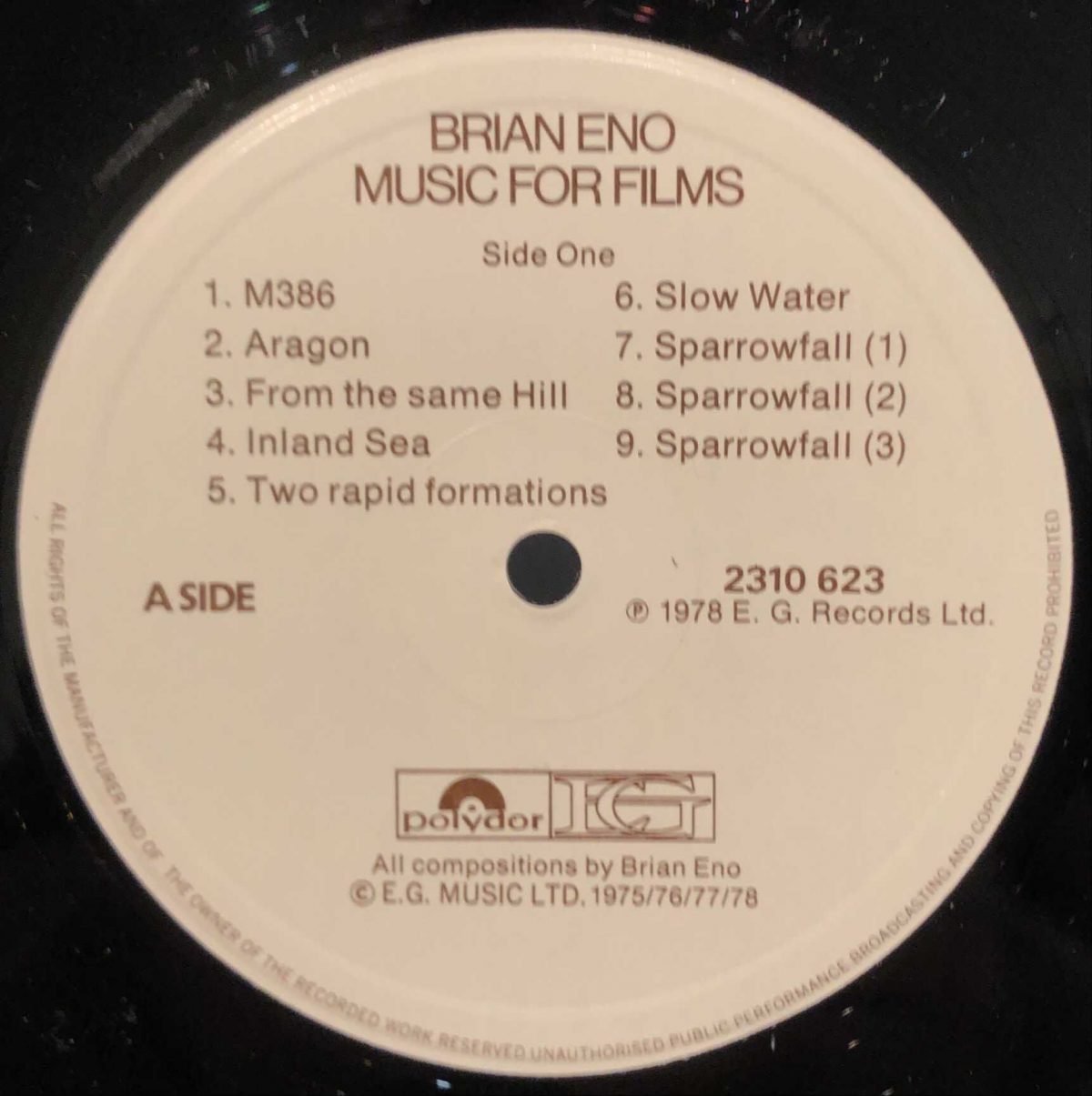 Brian Eno ‎– Music For Films LP Plak - Görsel 3