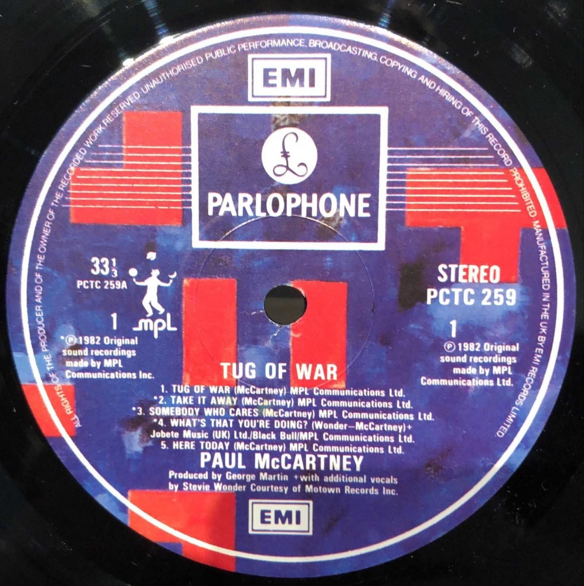 Paul McCartney ‎– Tug Of War LP Plak - Görsel 3