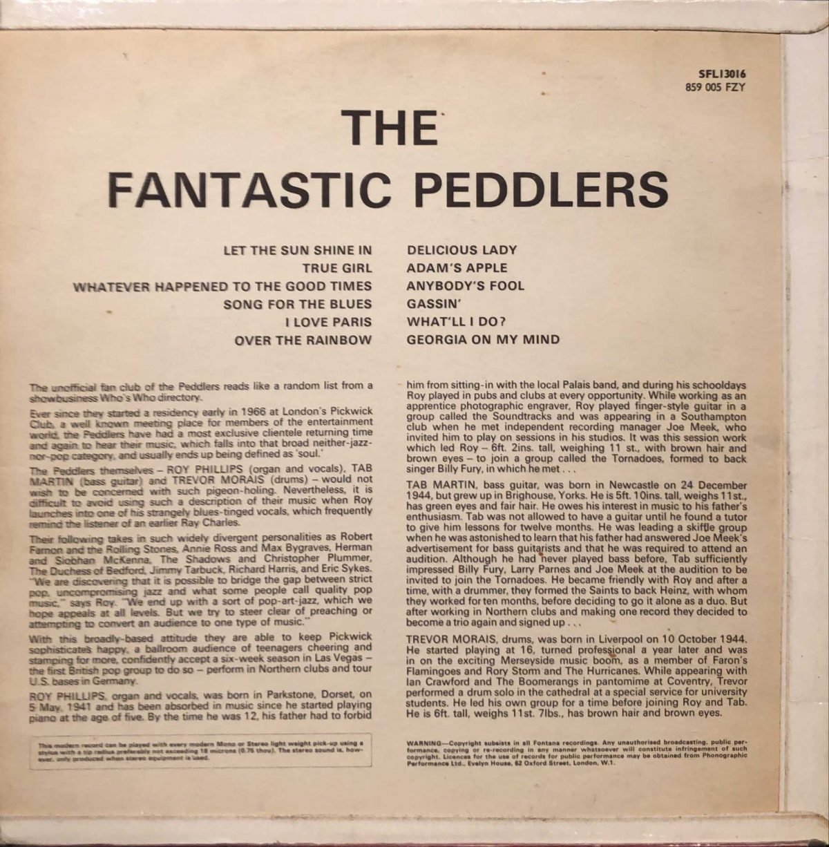 The Peddlers ‎– The Fantastic Peddlers LP Plak - Görsel 3