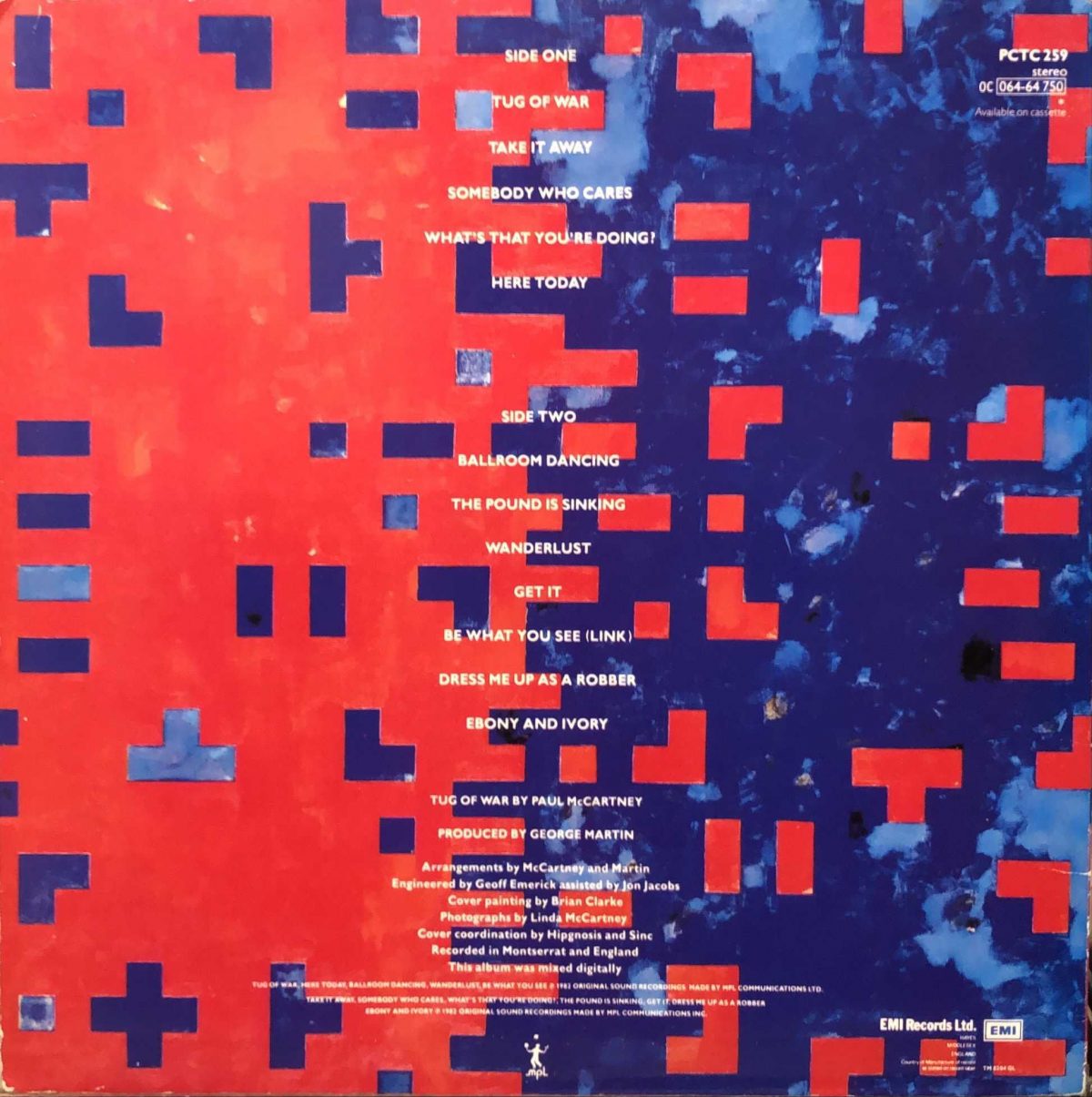 Paul McCartney ‎– Tug Of War LP Plak - Görsel 2