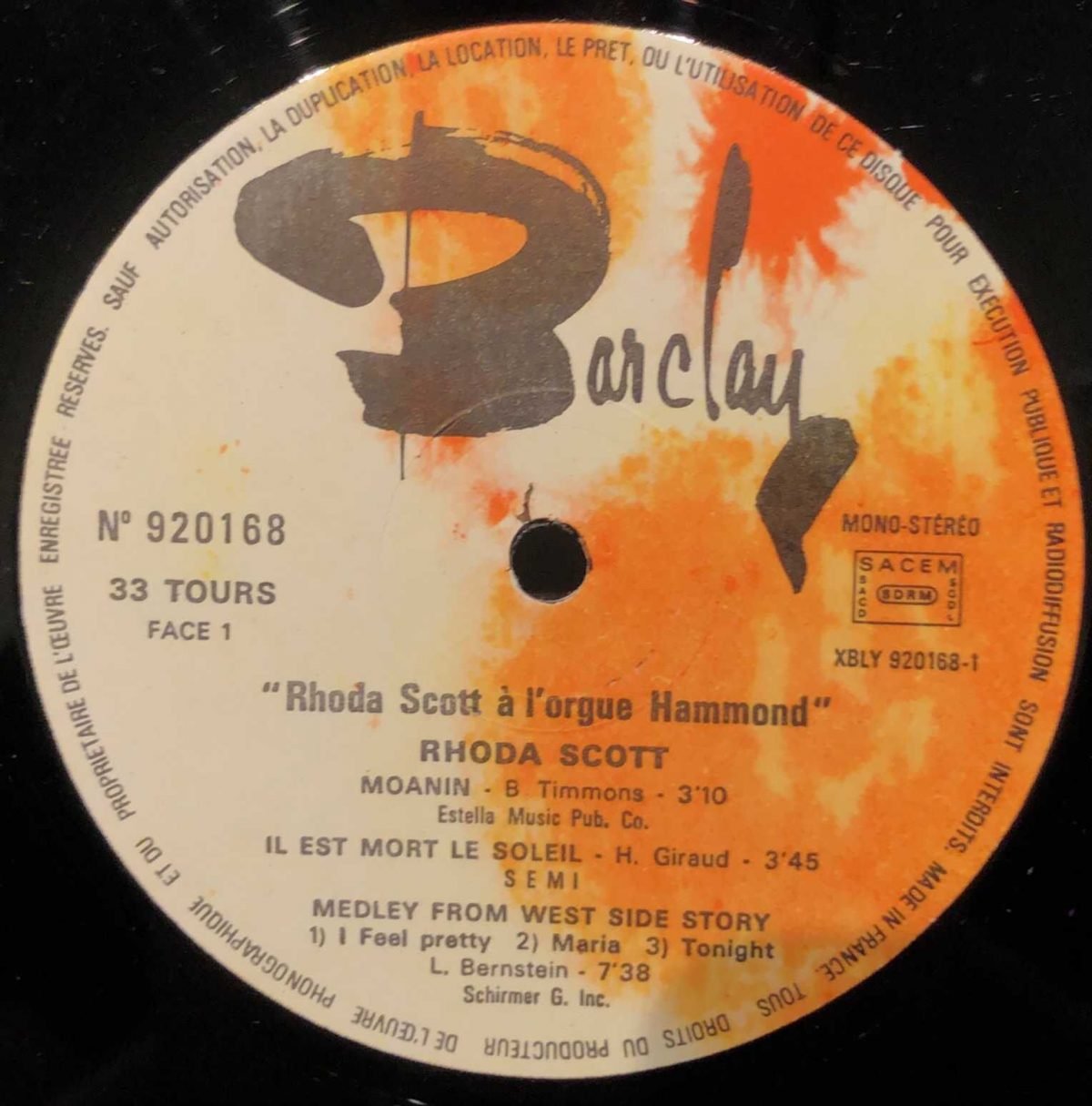 Rhoda Scott ‎– A L'Orgue Hammond (Take A Ladder) LP Plak - Görsel 3