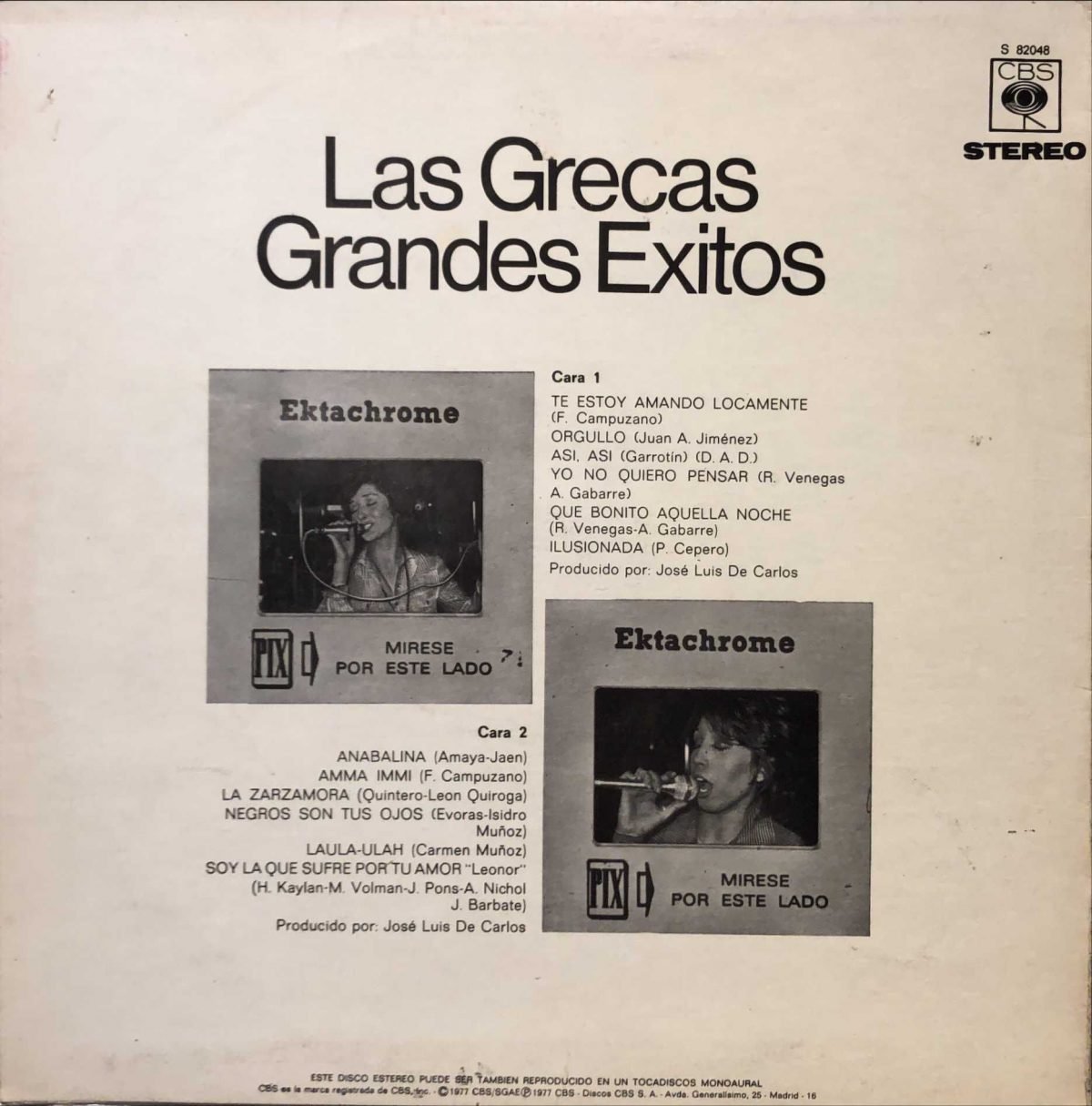 Las Grecas ‎– Grandes Exitos LP Plak - Görsel 2