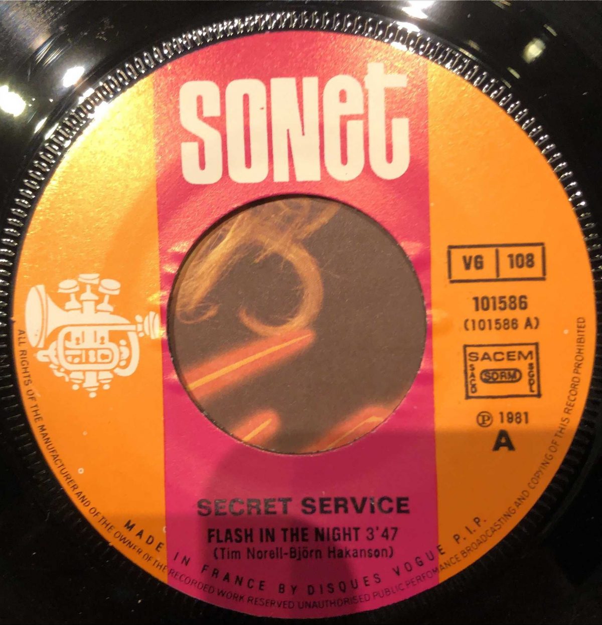 Secret Service ‎– Flash In The Night 45lik Plak - Görsel 3