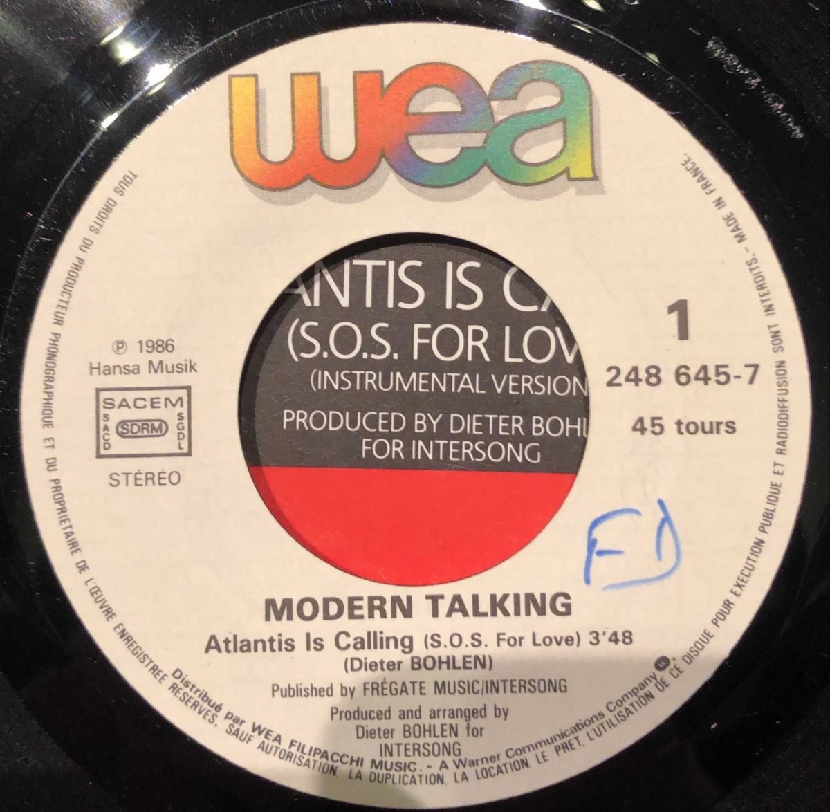 Modern Talking ‎– Atlantis Is Calling (S.O.S. For Love) 45lik Plak - Görsel 2