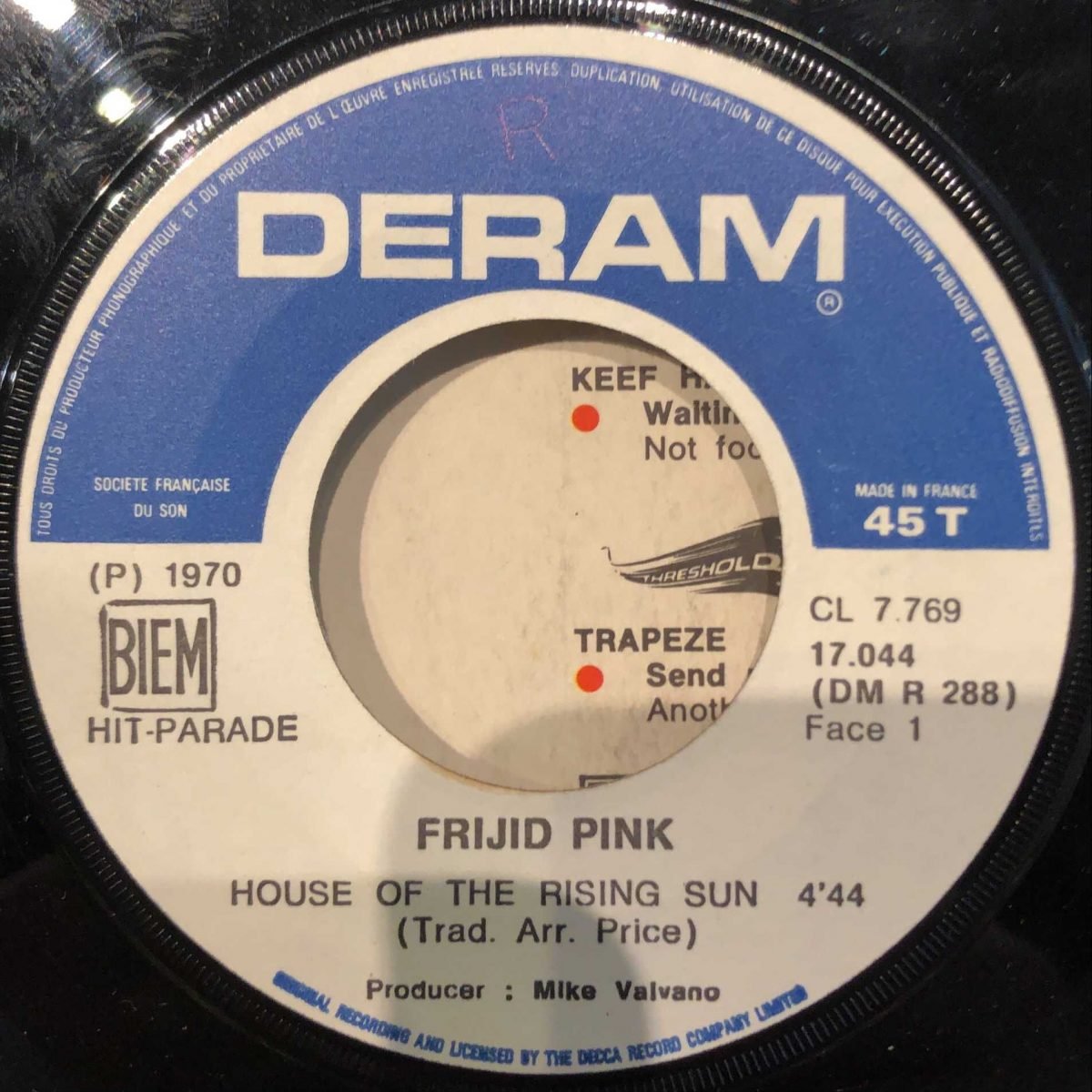 Frijid Pink ‎– House Of The Rising Sun 45lik Plak - Görsel 3