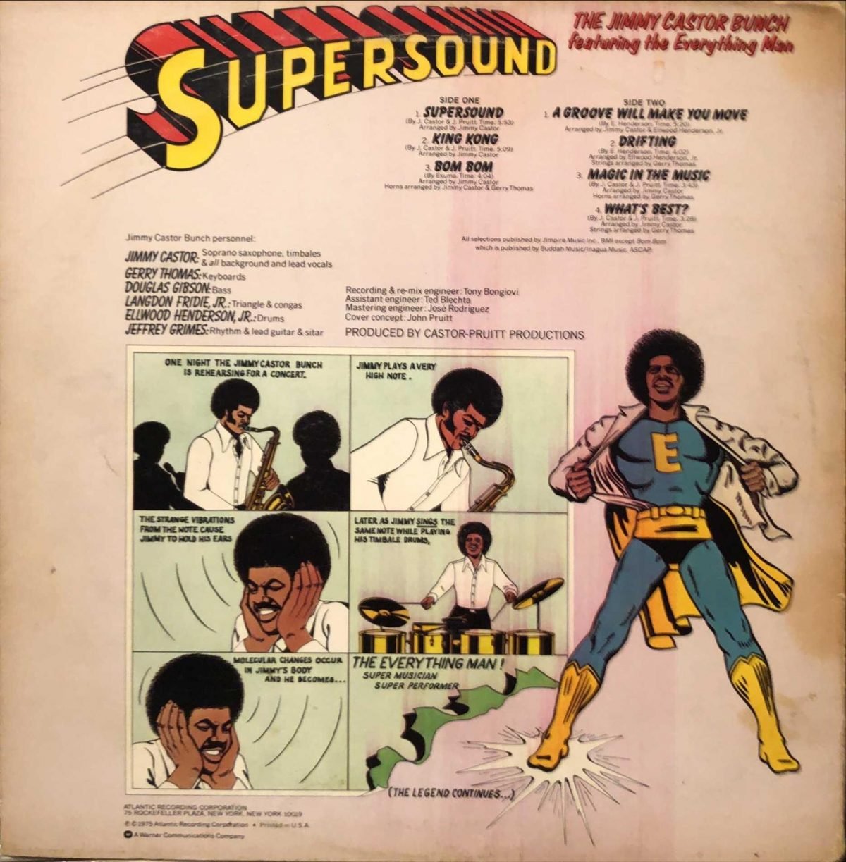 The Jimmy Castor Bunch Featuring The Everything Man ‎– Supersound LP Plak - Görsel 2