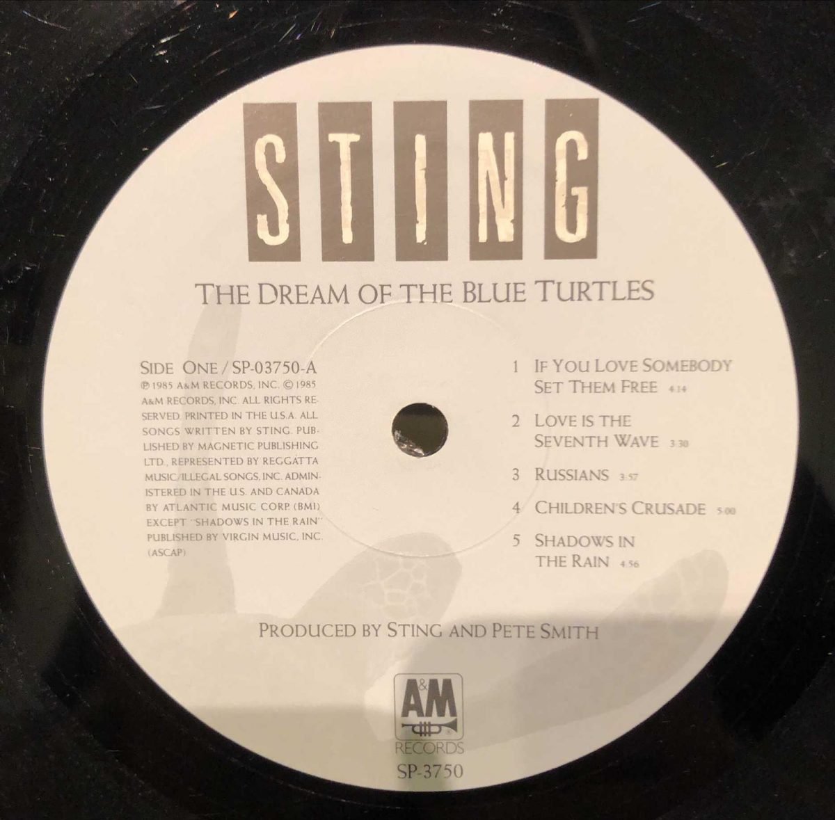 Sting ‎– The Dream Of The Blue Turtles LP Plak - Görsel 3
