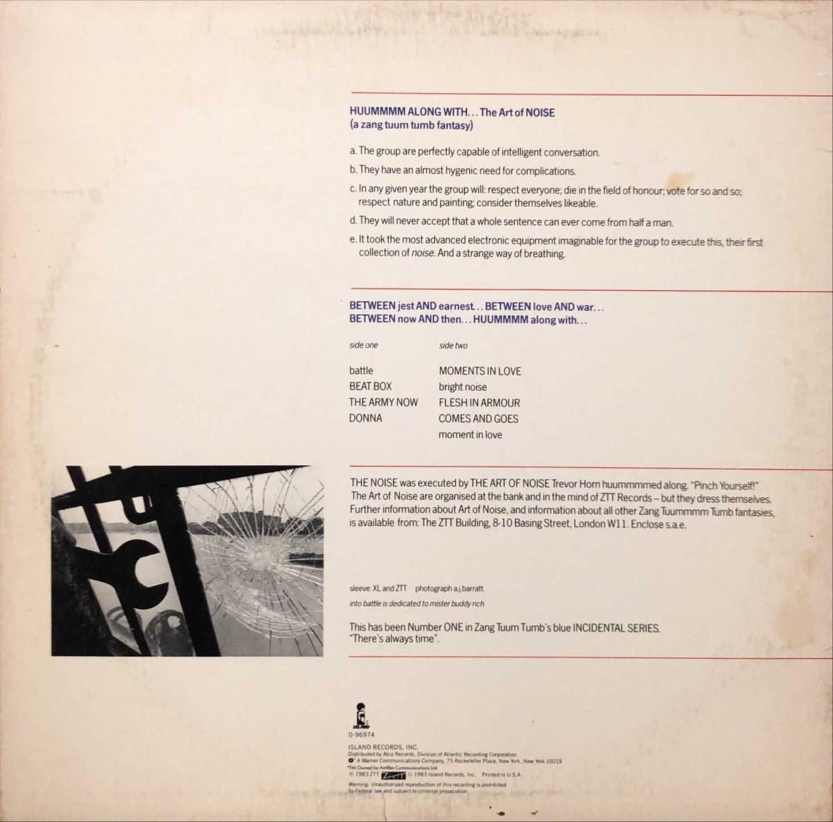 The Art Of Noise ‎– Into Battle With The Art Of Noise EP Plak - Görsel 2
