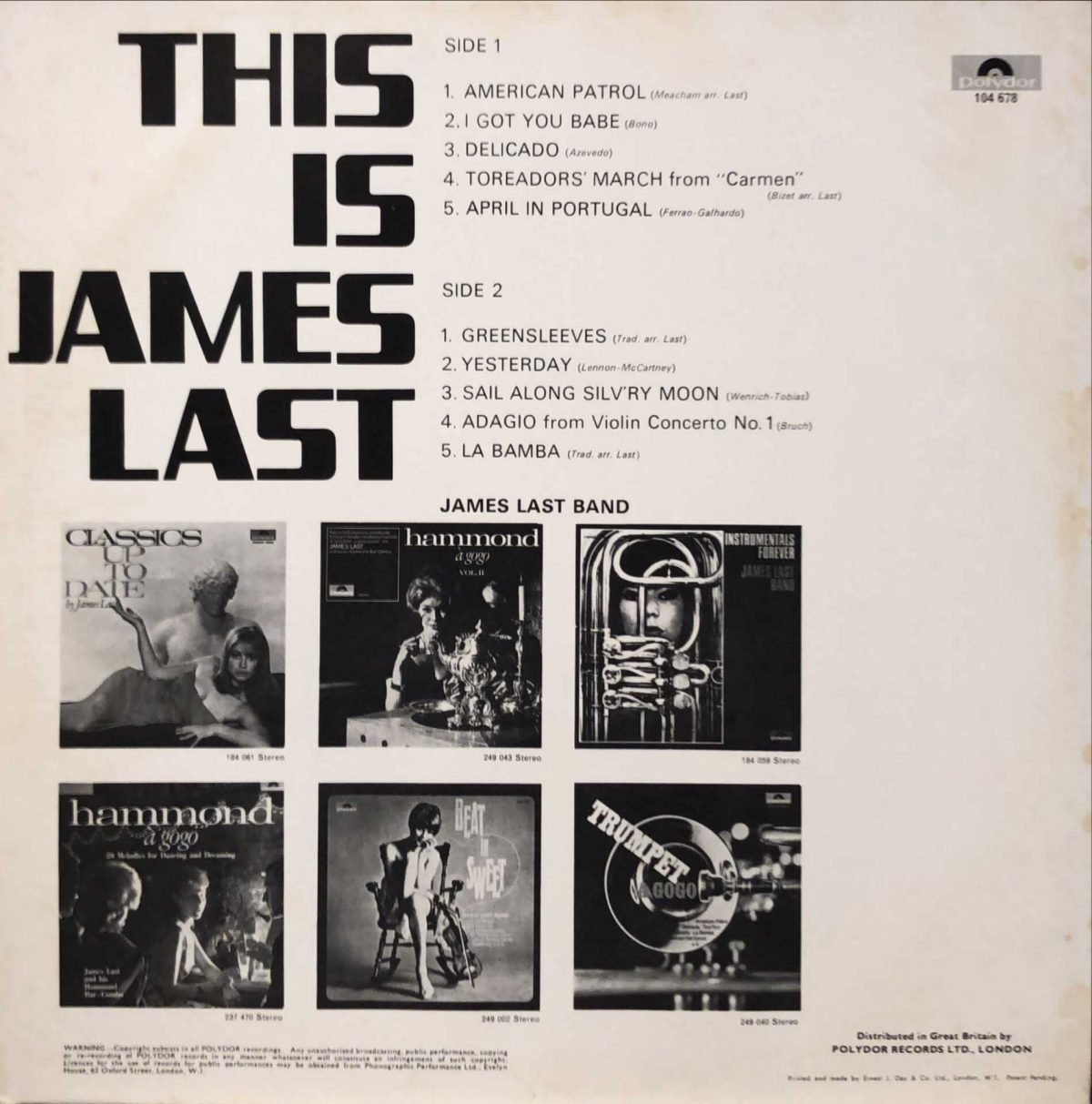 James Last ‎– This Is James Last  LP Plak - Görsel 3