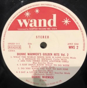 Dionne Warwick ‎– Dionne Warwick's Golden Hits Volume 2 LP Plak - Görsel 2