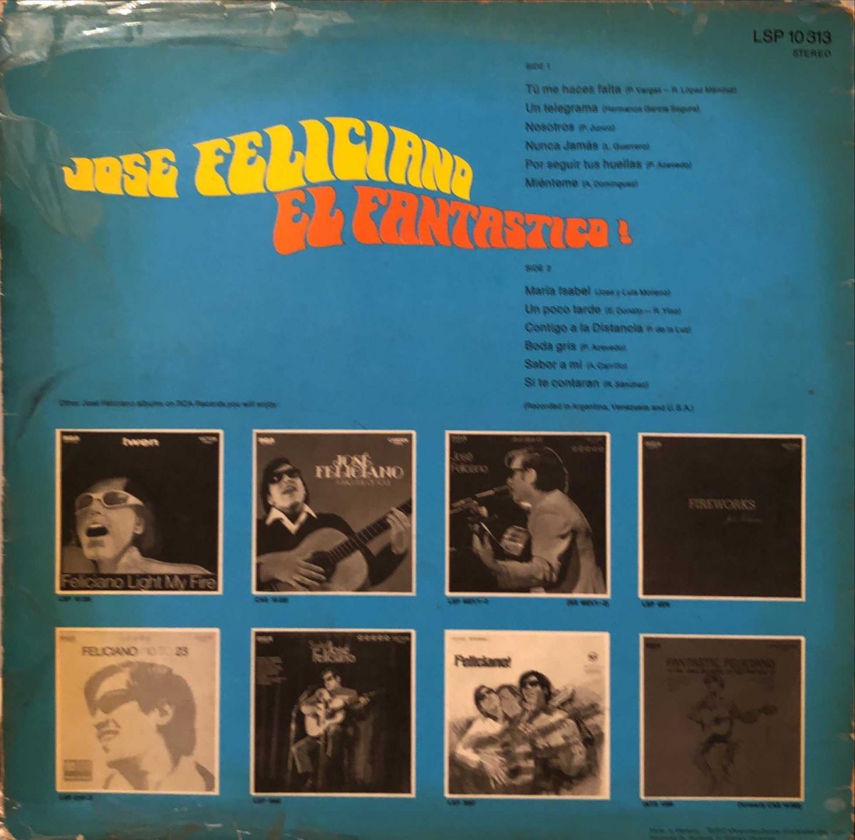 José Feliciano ‎– El Fantastico! LP Plak - Görsel 3