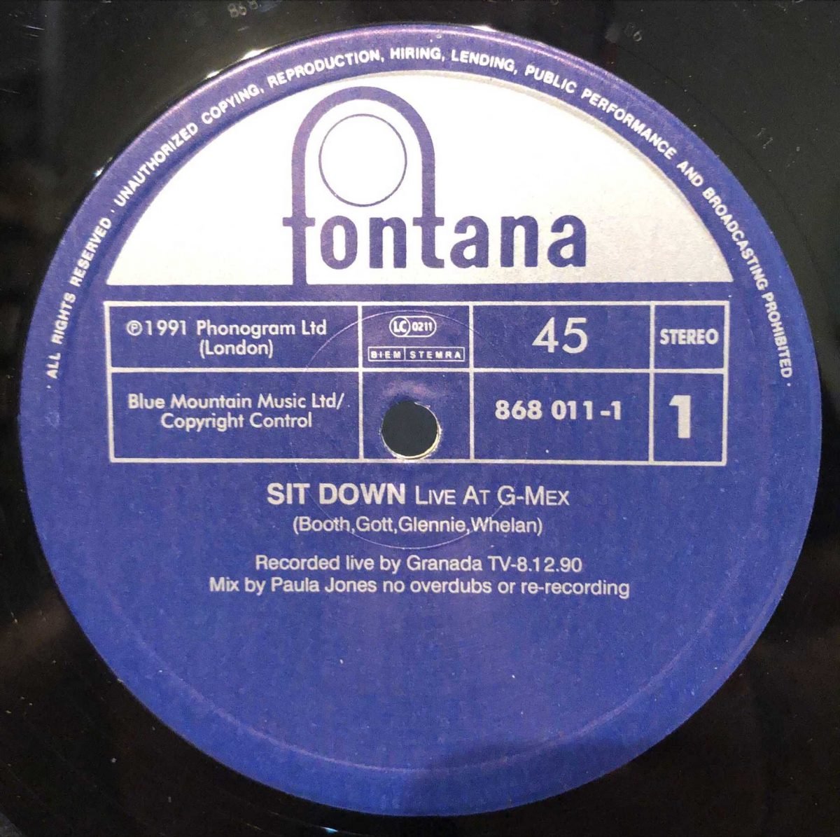 James ‎– Sit Down Maxi Single Plak - Görsel 3