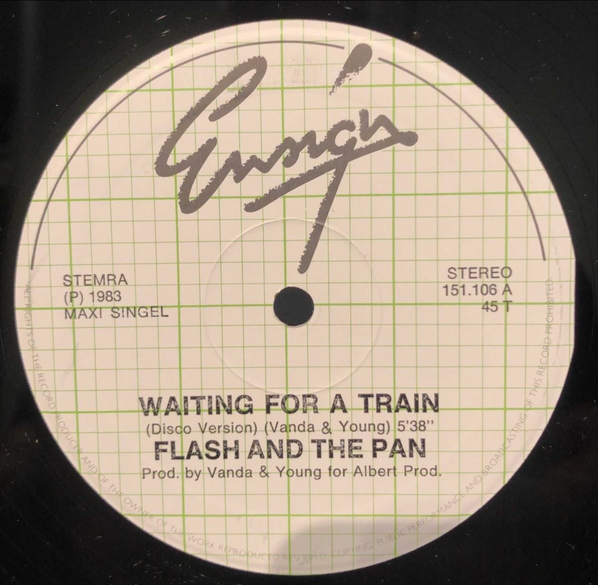 Flash And The Pan ‎– Waiting For A Train (Disco Version) Maxi Single Plak - Görsel 2