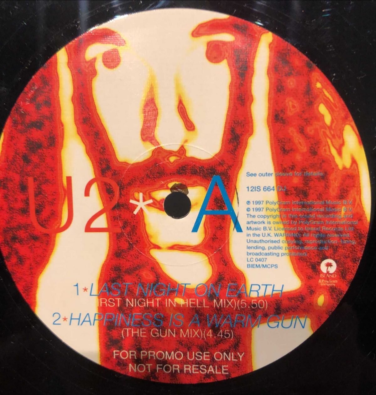 U2 ‎– Last Night On Earth Maxi Single Plak - Görsel 2