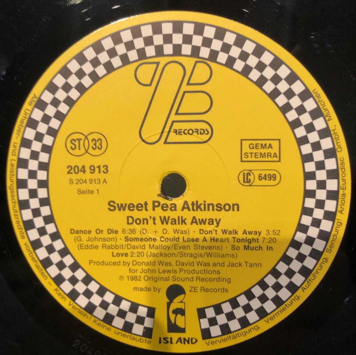 Sweet Pea Atkinson ‎– Don't Walk Away LP Plak - Görsel 3