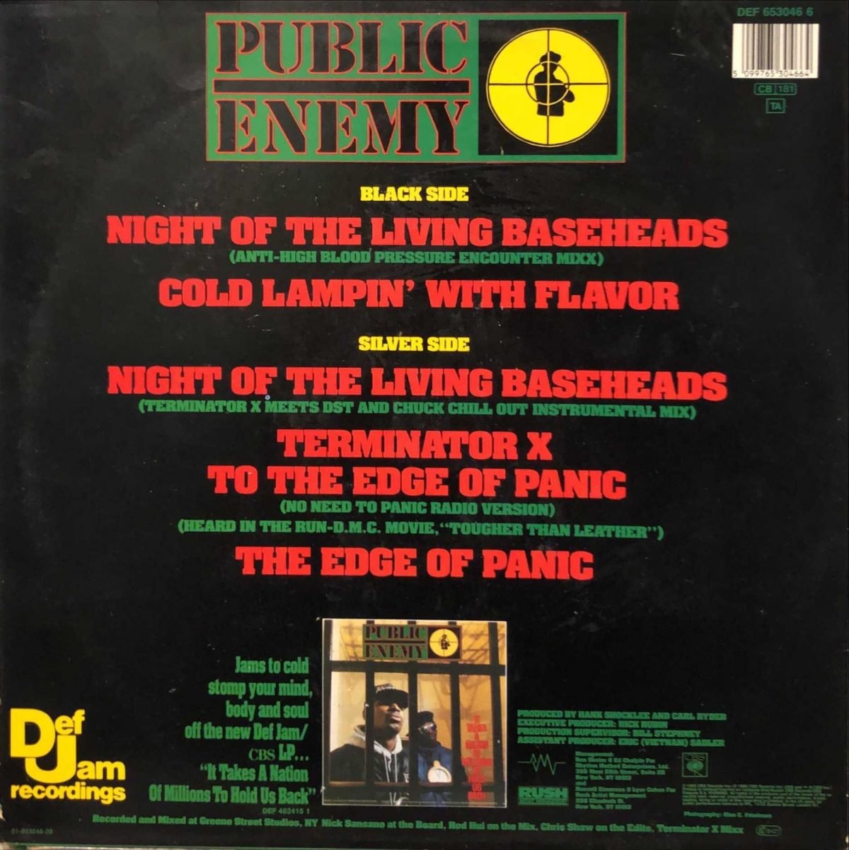 Public Enemy ‎– Night Of The Living Baseheads Maxi Single Plak - Görsel 3