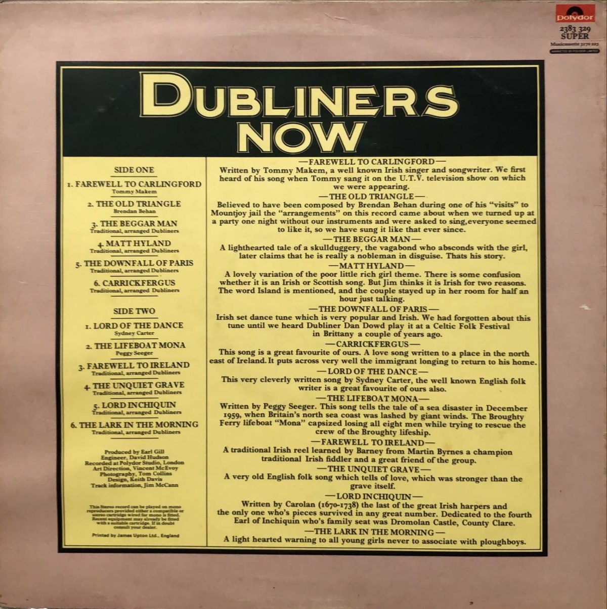 The Dubliners ‎– Now LP Plak - Görsel 3