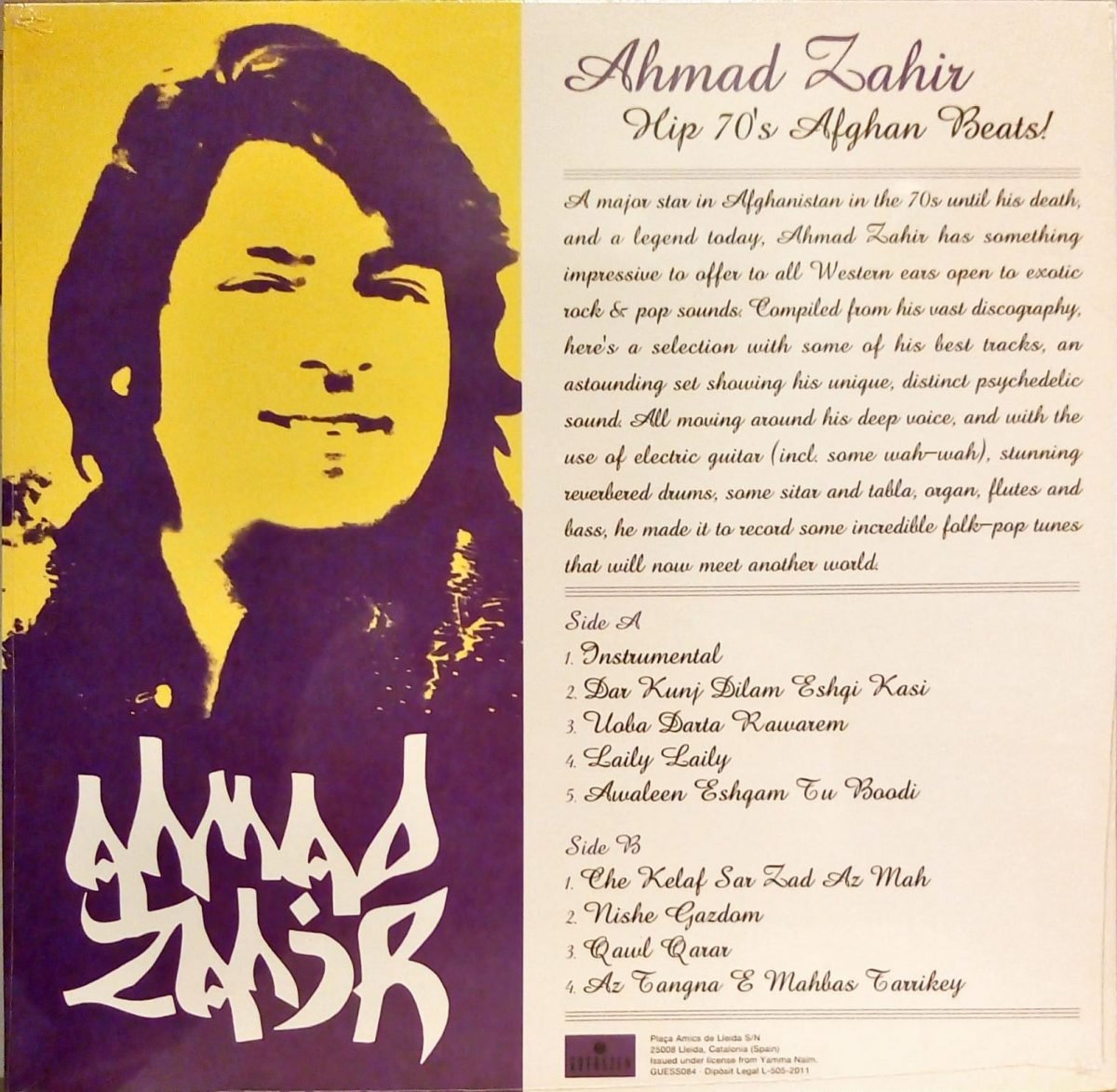 Ahmad Zahir ‎– Hip 70's Afghan Beats! LP Plak - Görsel 2