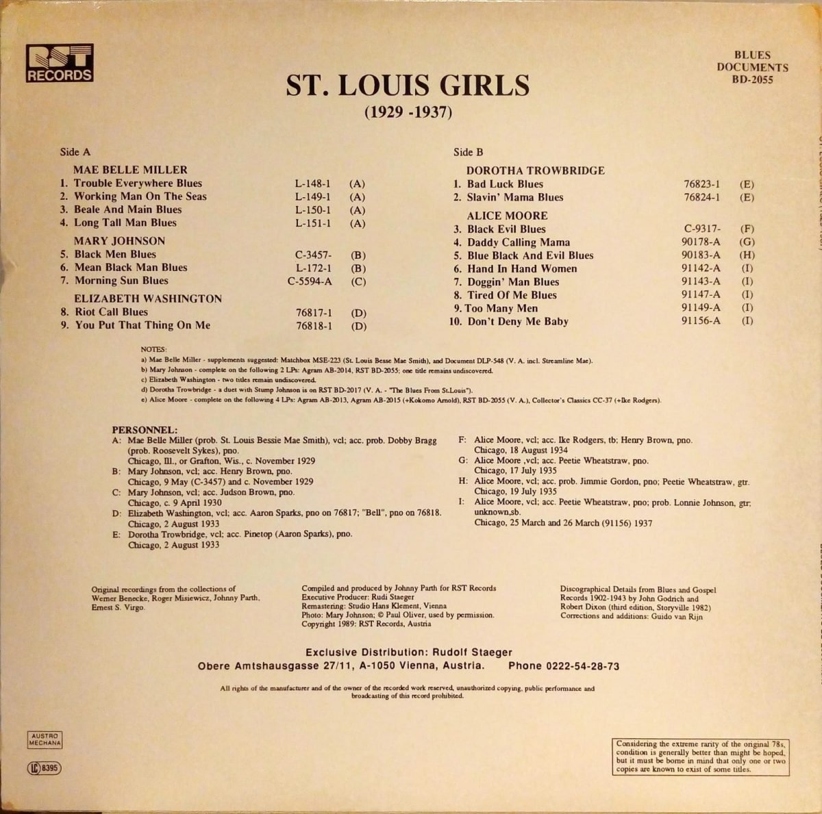 St. Louis Girls (1929-1937) LP Plak - Görsel 3