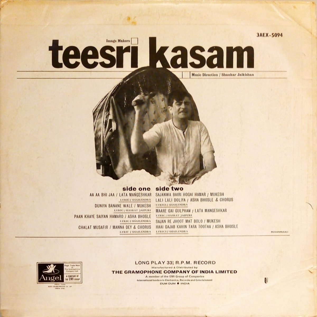 Shankar Jaikishan ‎– Teesri Kasam LP Plak - Görsel 2